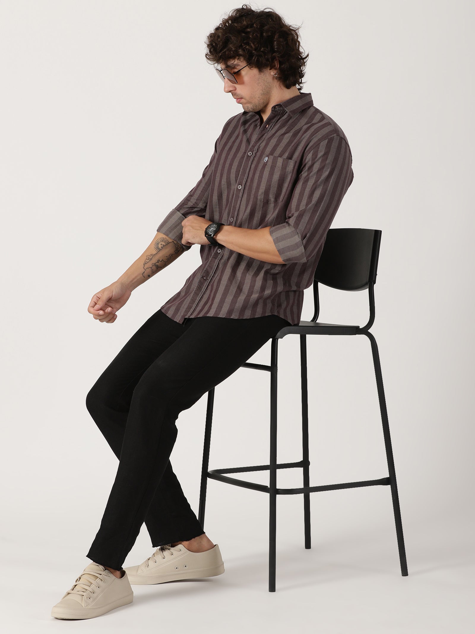 Brown Striped Shirt