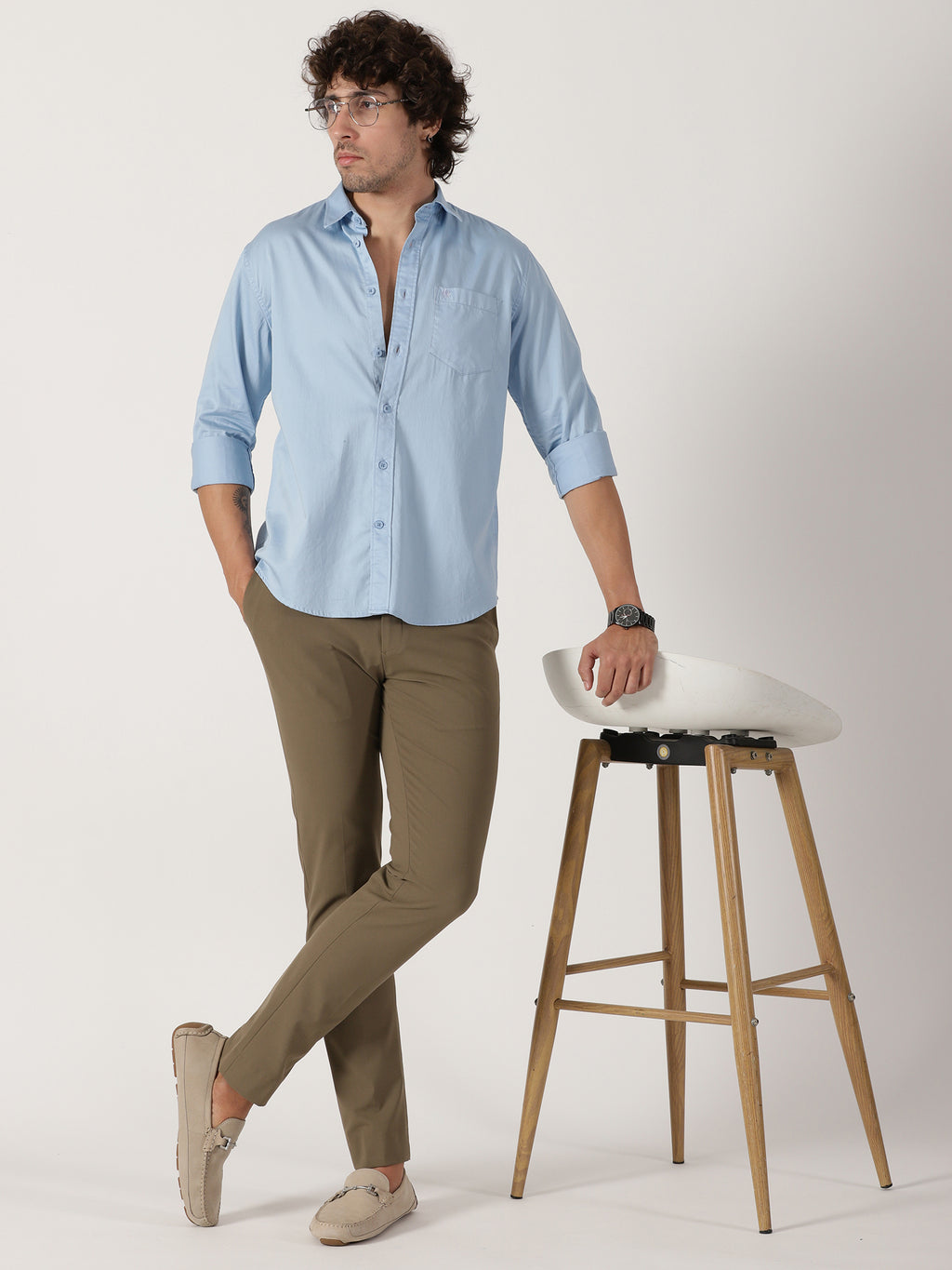 Sky Blue Solid Shirt