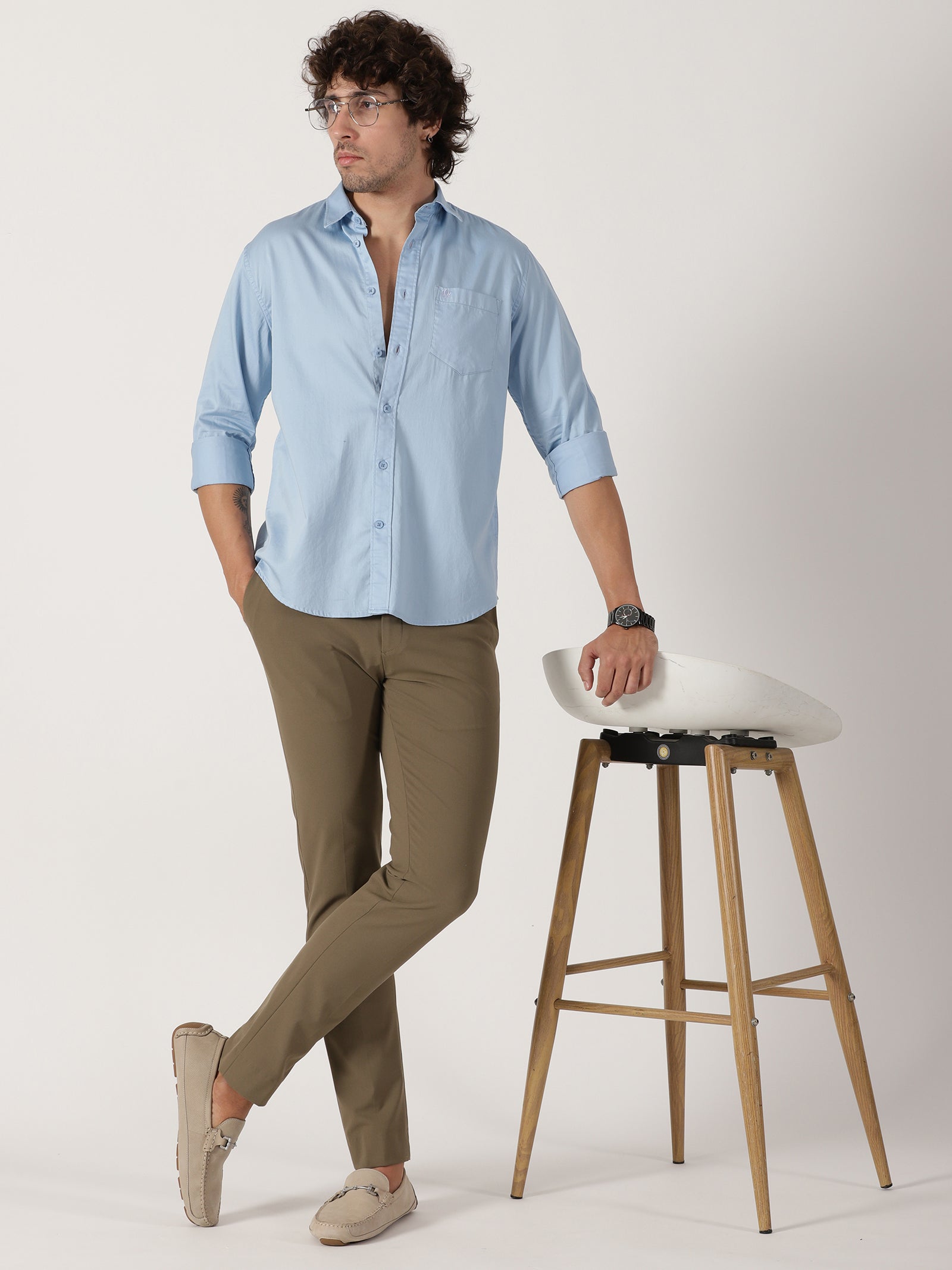 Sky Blue Solid Shirt