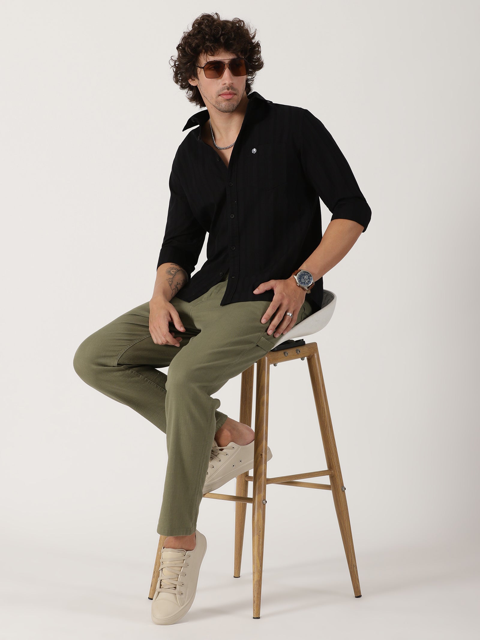 Black Textured Shirt