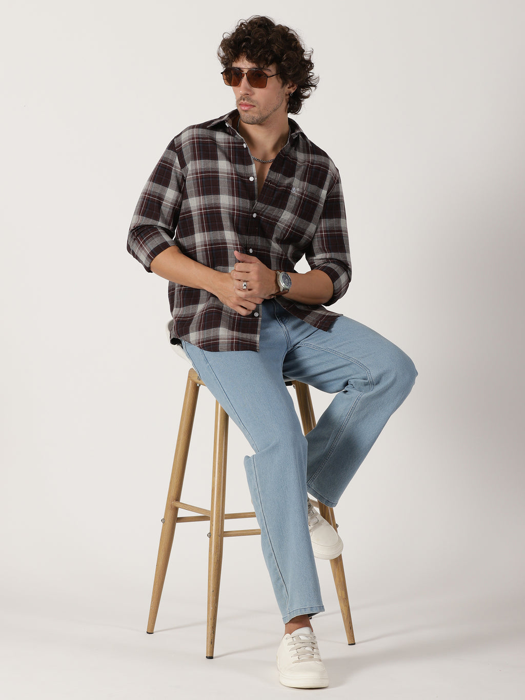 Brown & Grey Checked Shirt