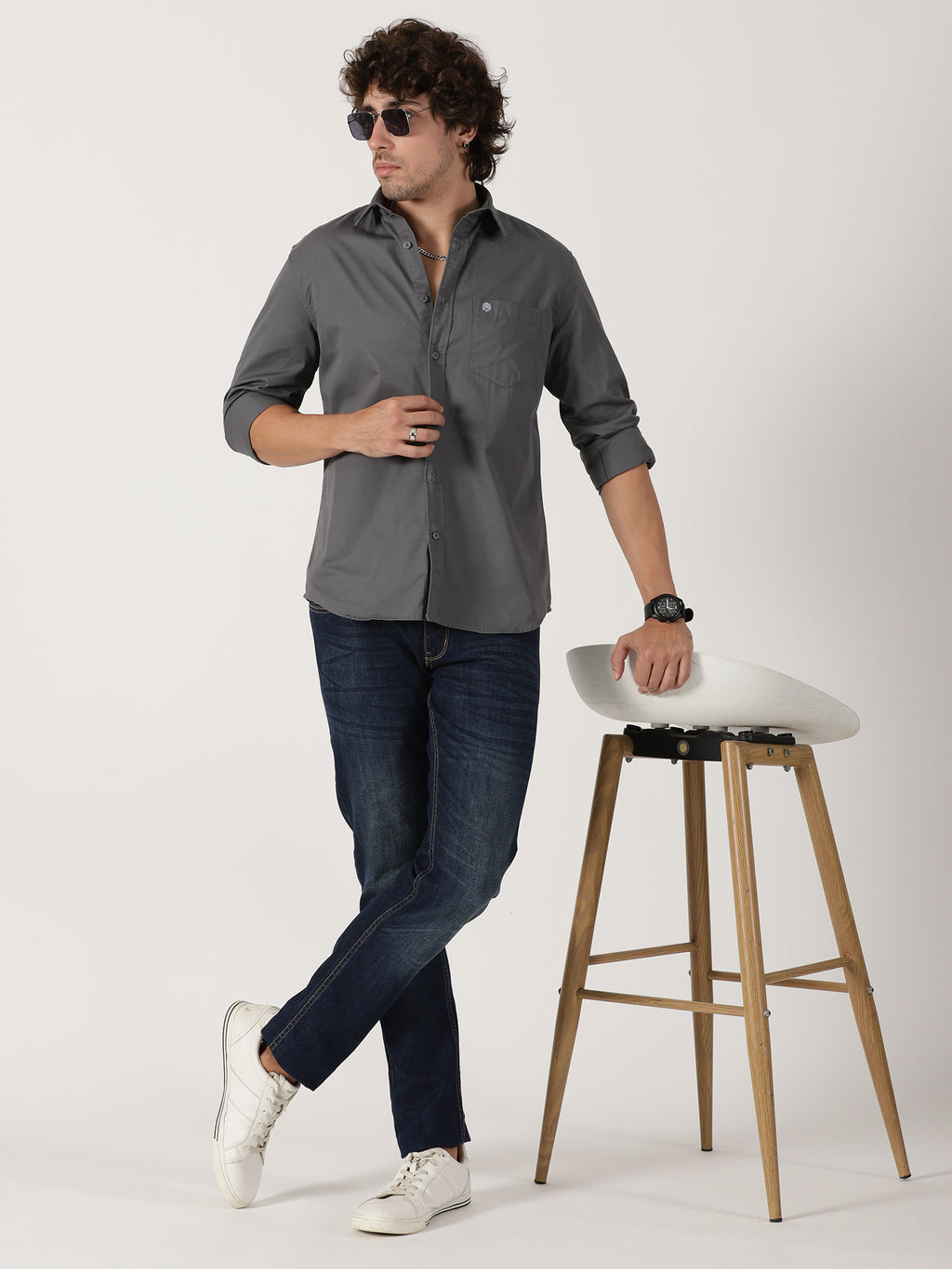 Charcoal Grey Solid Shirt