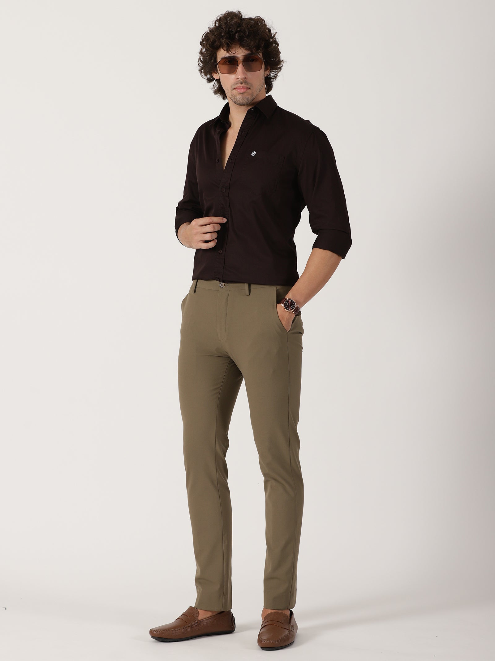 Dark Brown Solid Shirt
