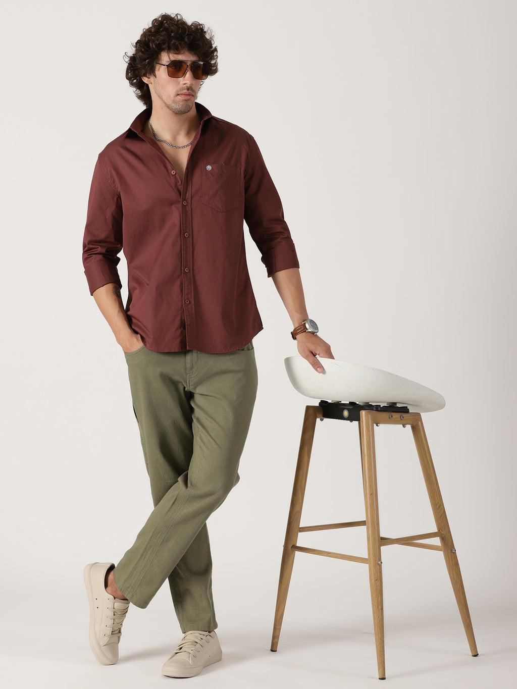 Maroon Solid Shirt