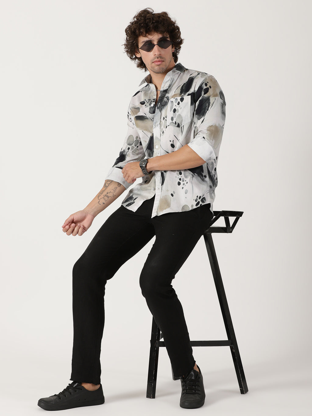 Abstract Print Casual Shirt