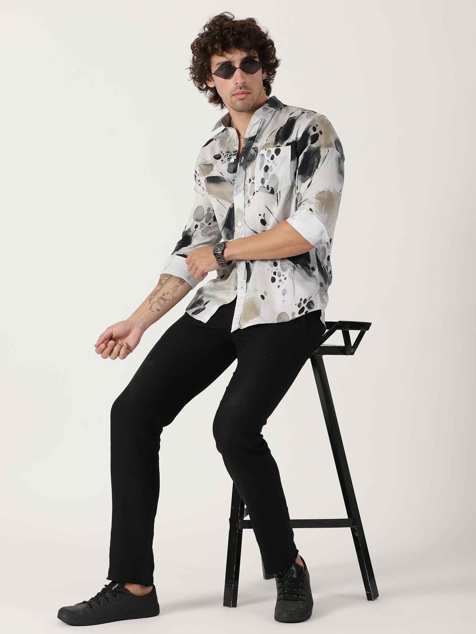 Abstract Print Casual Shirt