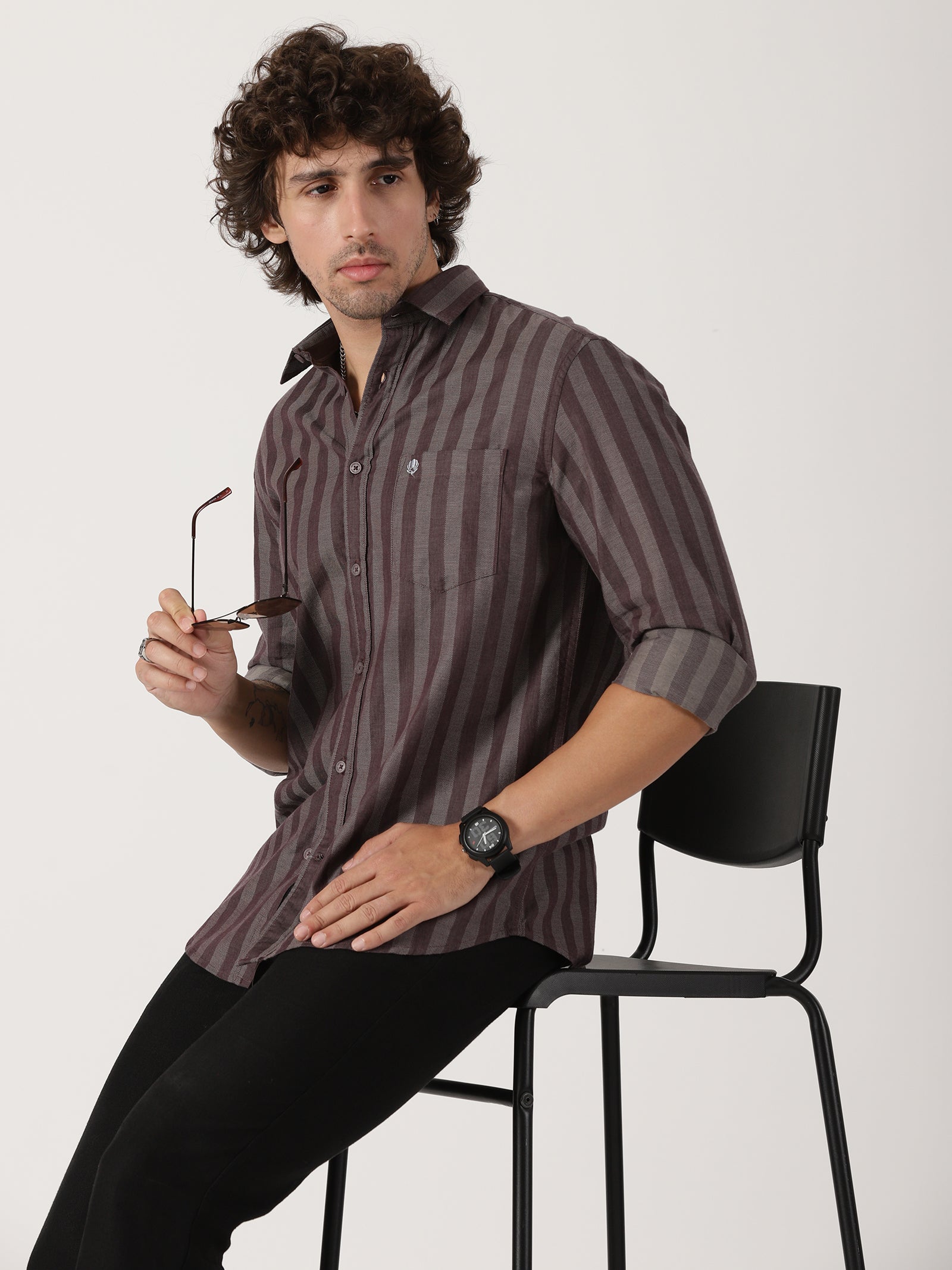 Brown Striped Shirt