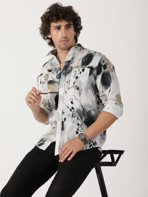 Abstract Print Casual Shirt
