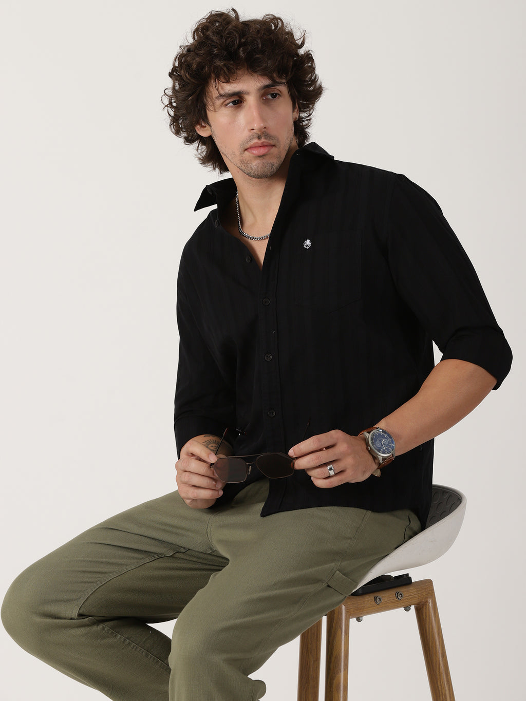 Black Textured Shirt