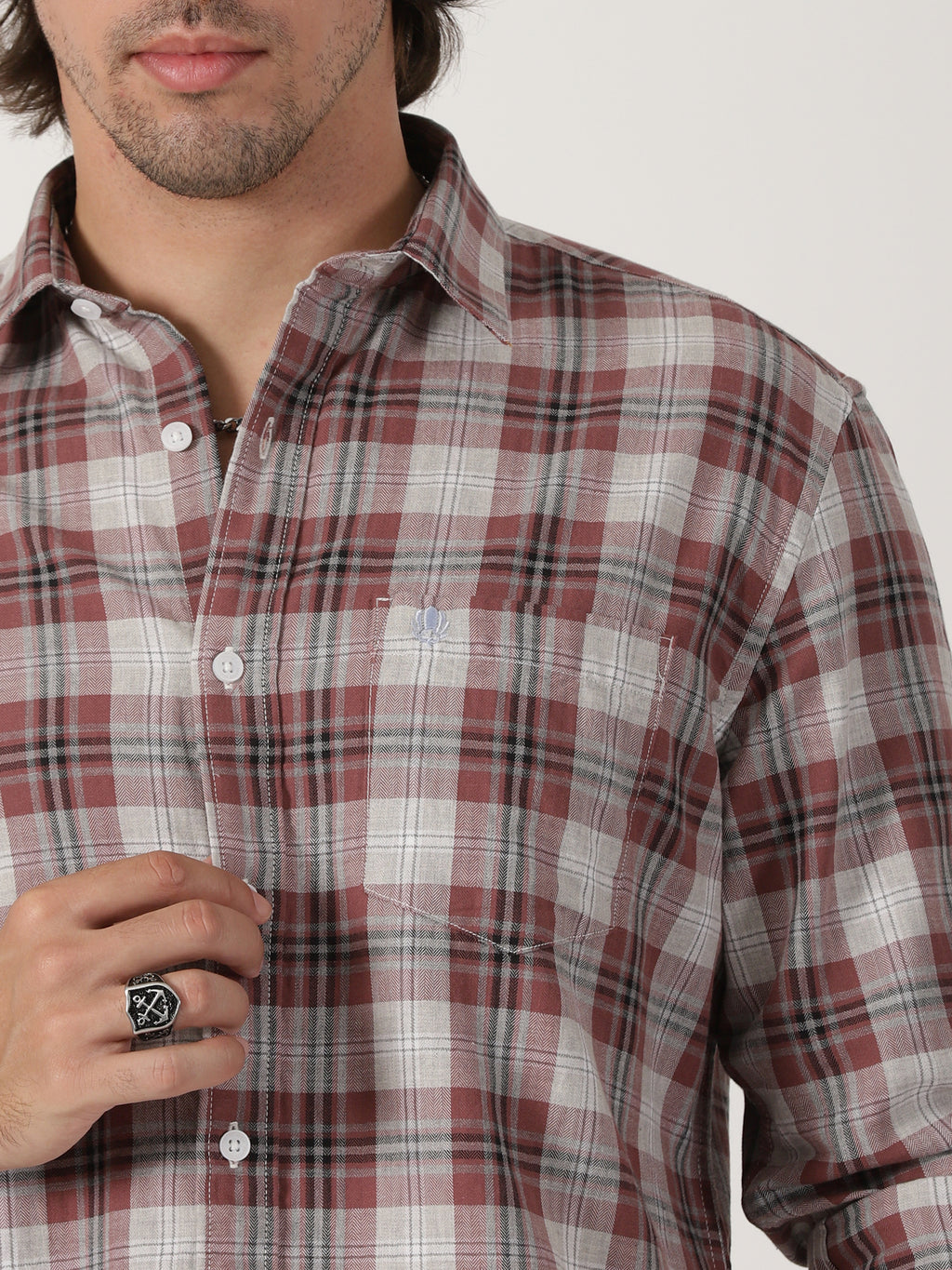 Maroon Checked Shirt