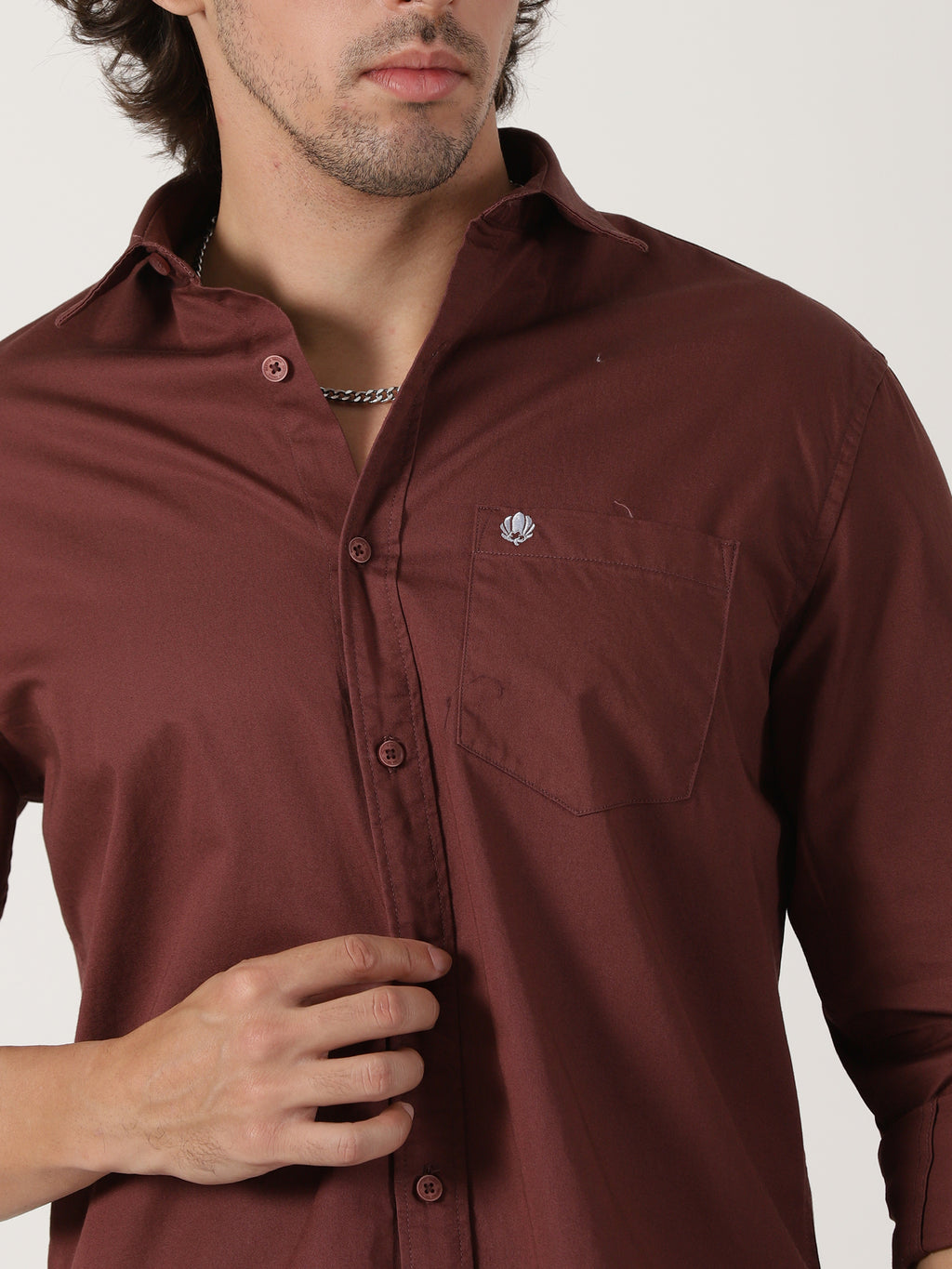 Maroon Solid Shirt