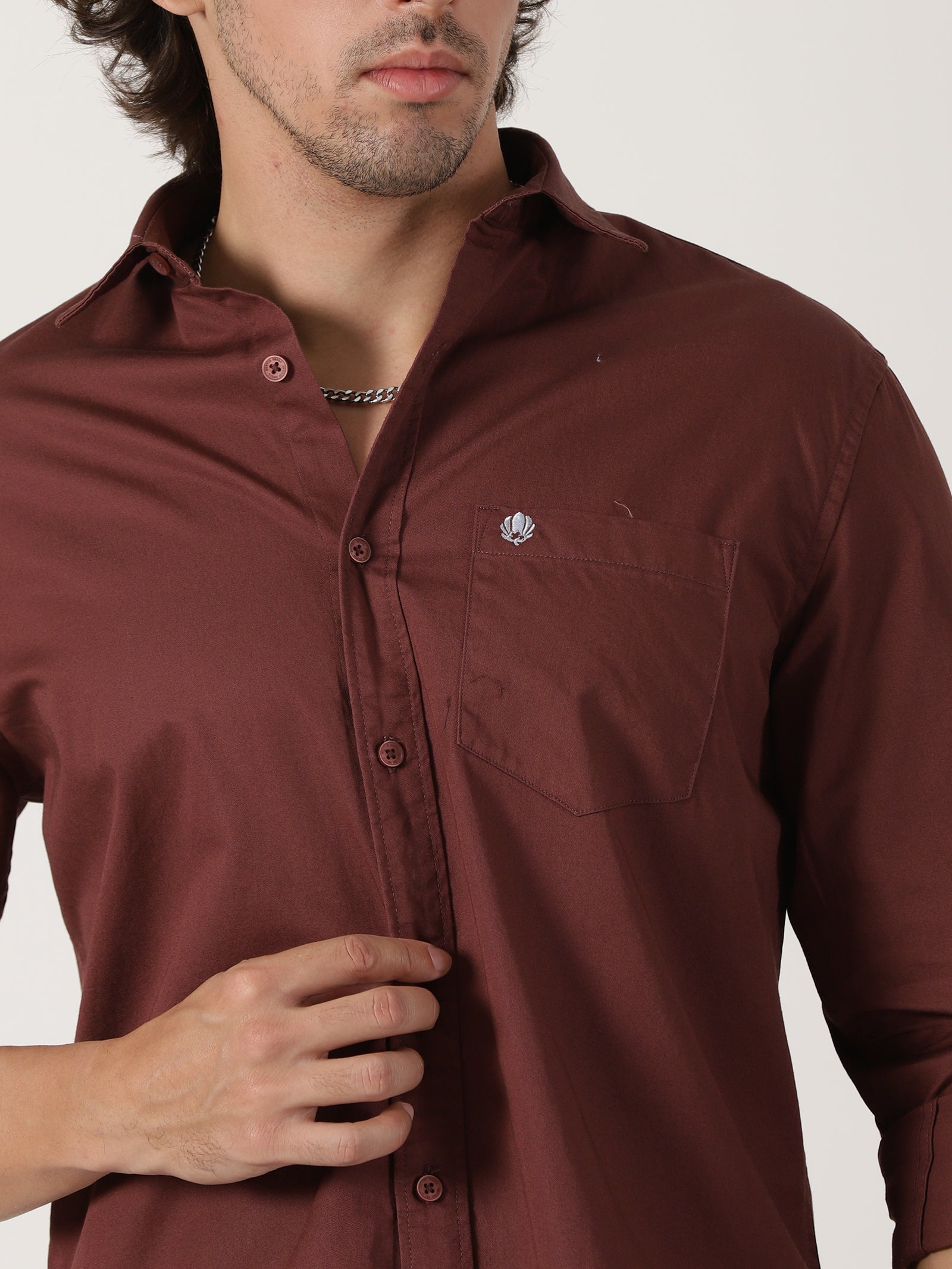 Maroon Solid Shirt