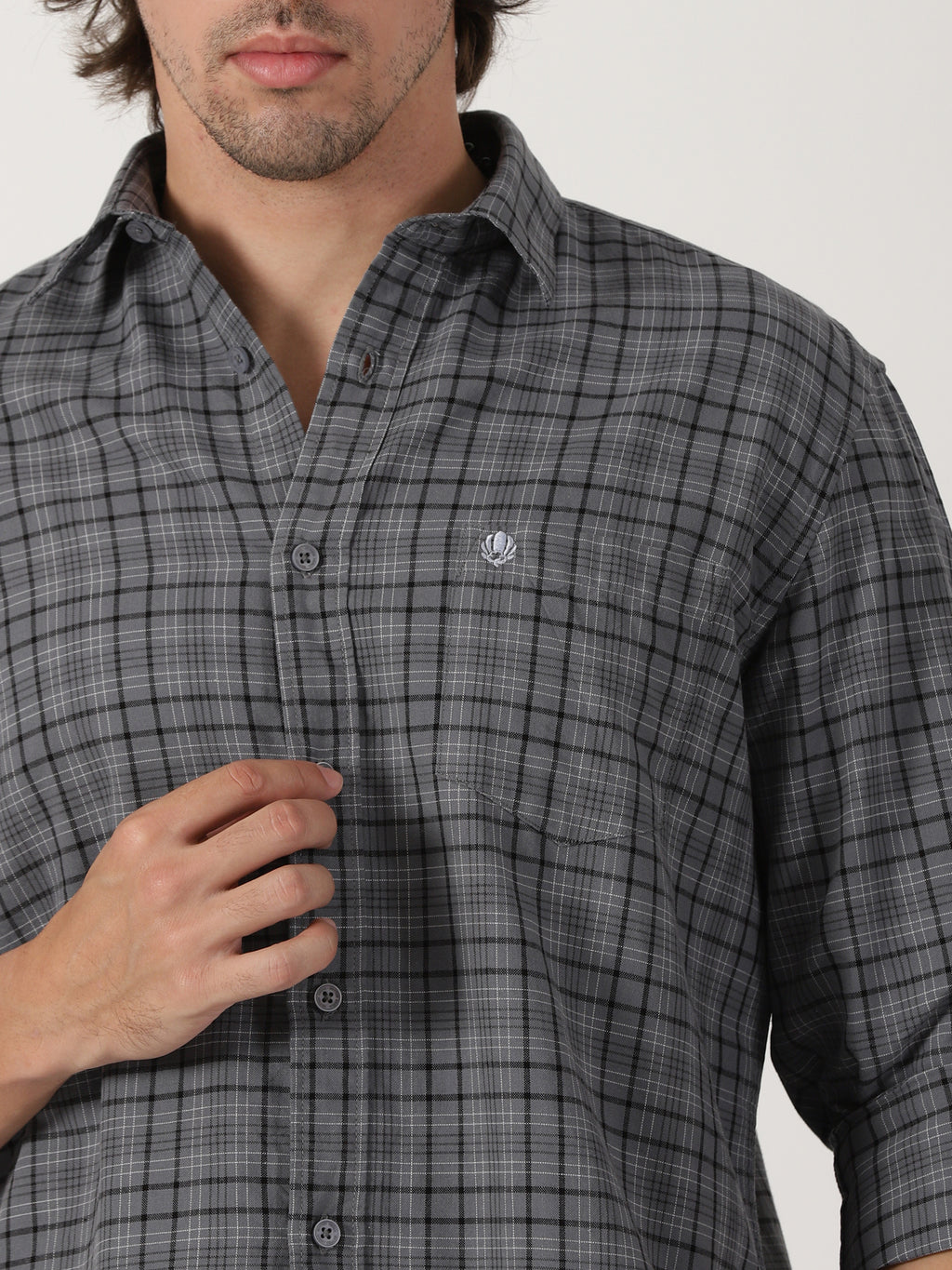 Grey Checked Shirt