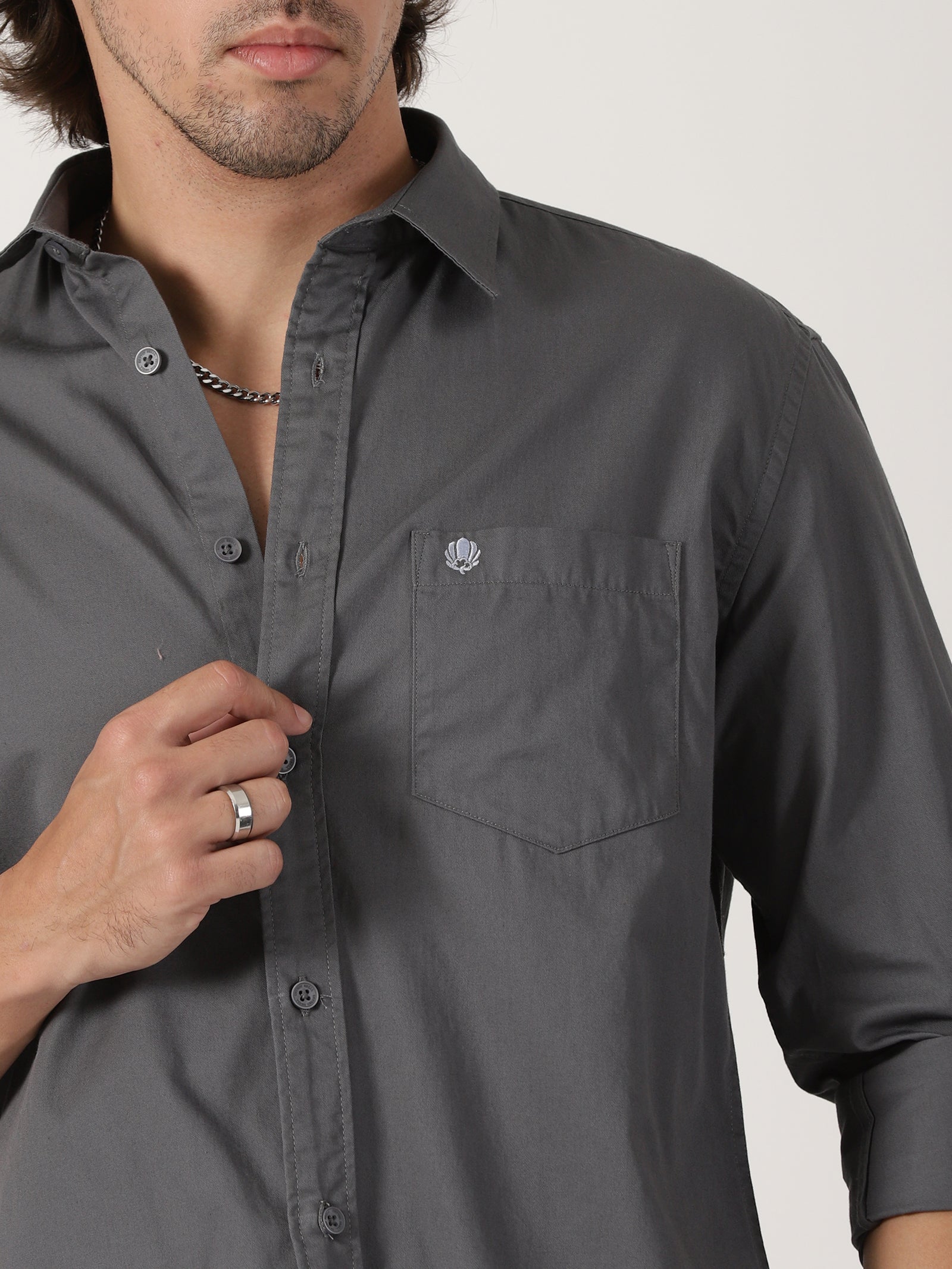 Charcoal Grey Solid Shirt
