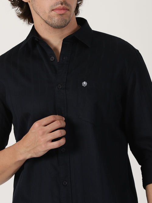 Blue Textured Shirt