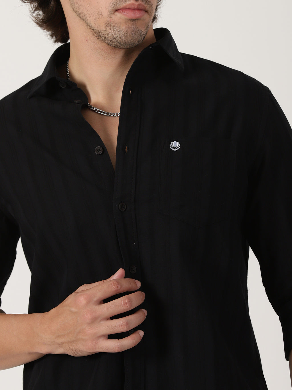 Black Textured Shirt