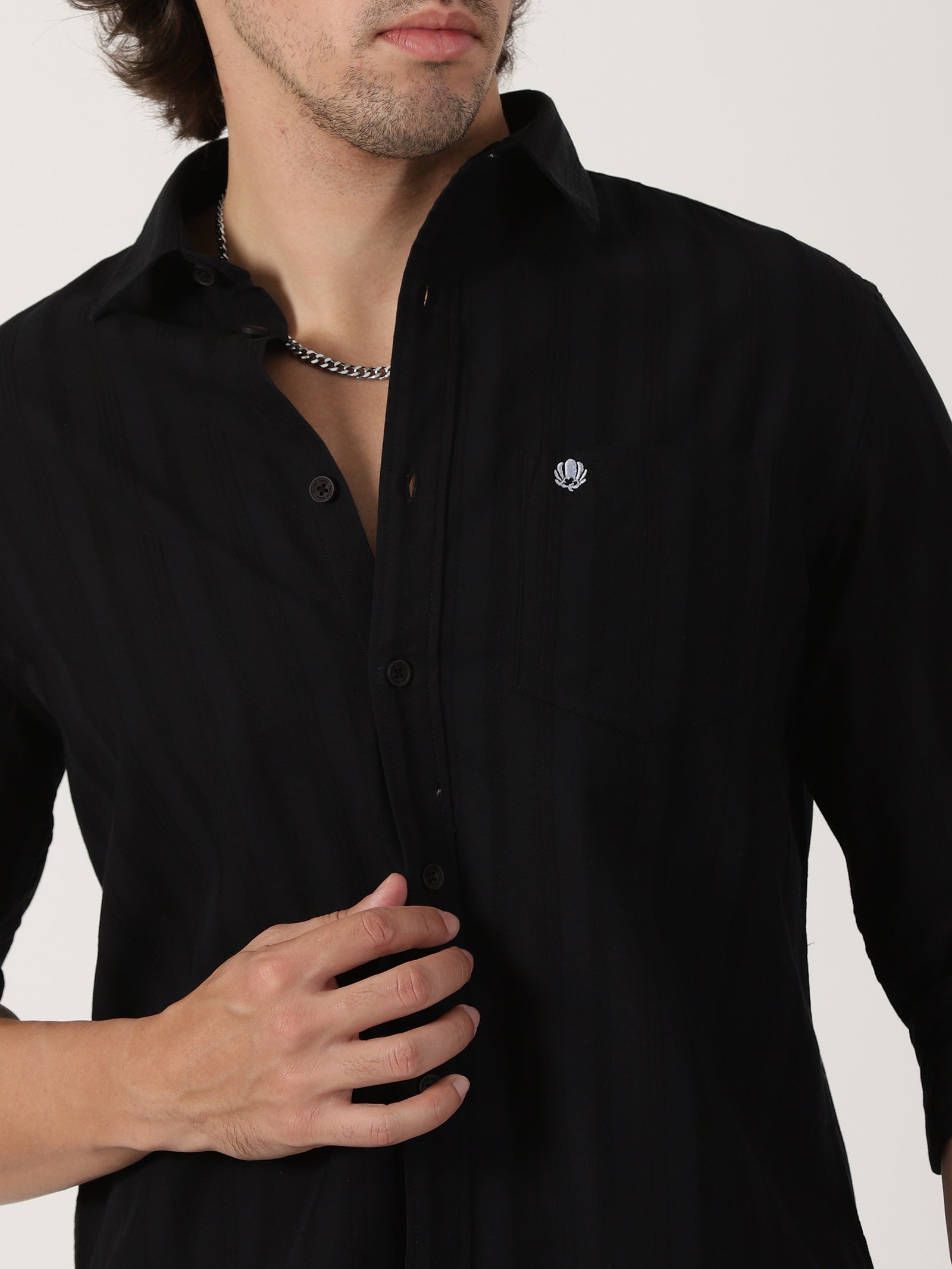Black Textured Shirt