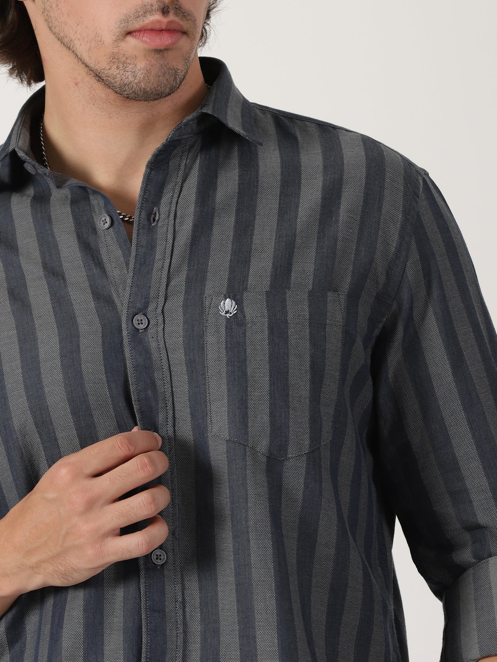 Charcoal Striped Shirt