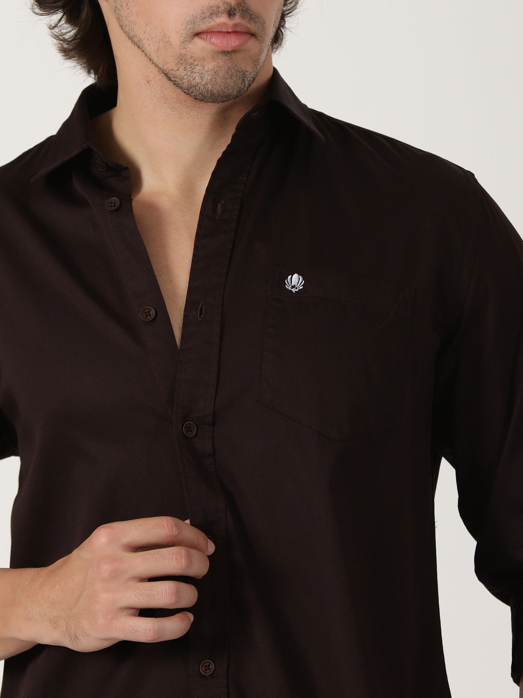 Dark Brown Solid Shirt