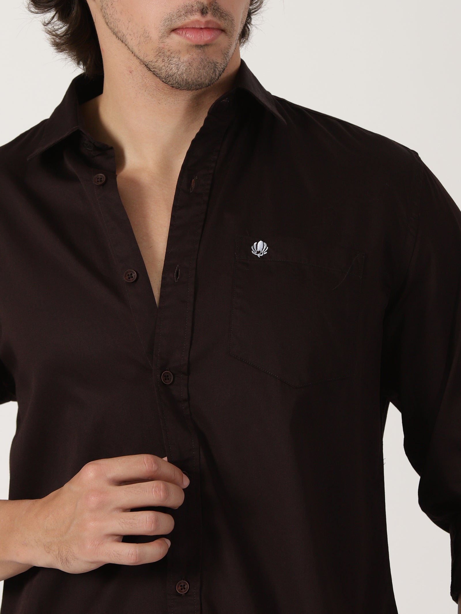 Dark Brown Solid Shirt