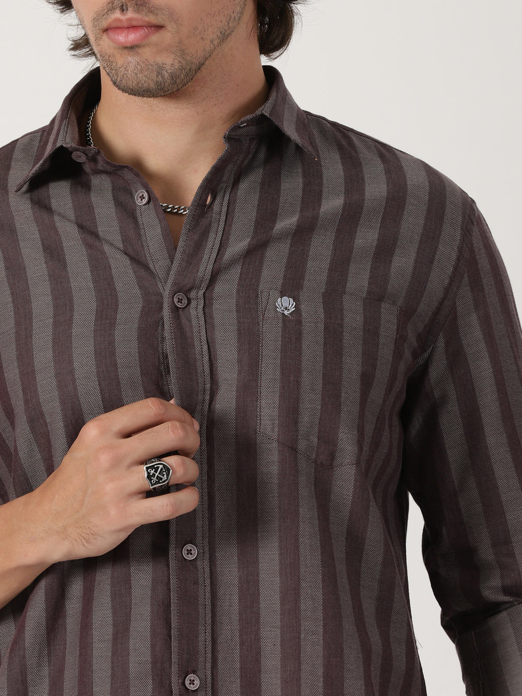 Brown Striped Shirt