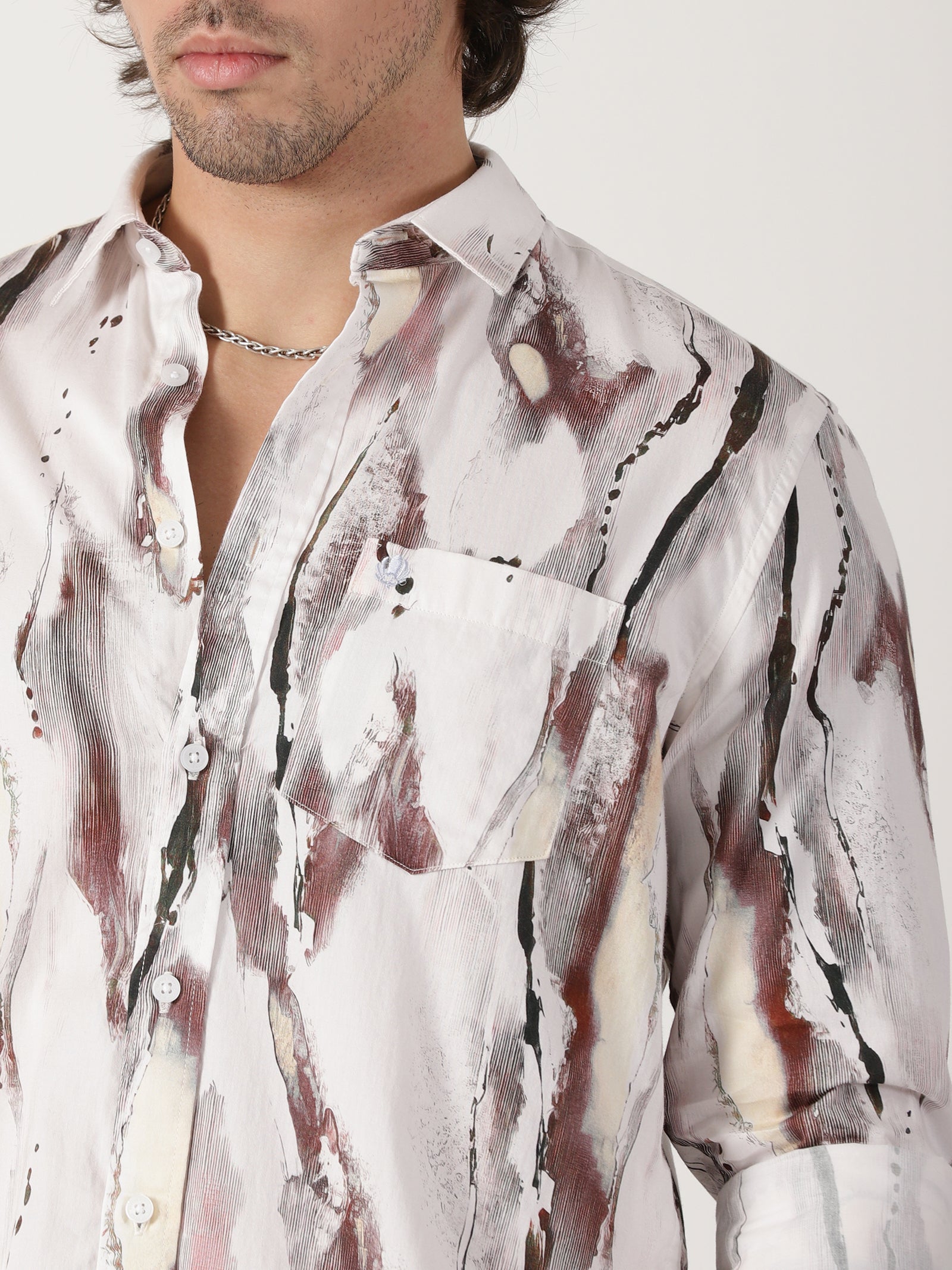 Abstract Brush Print Shirt